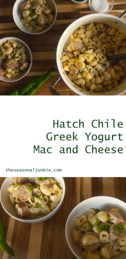 Hatch Chile Greek Yogurt Mac and Cheese- The Seasonal Junkie