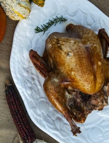 Smoked Turkey on White Platter