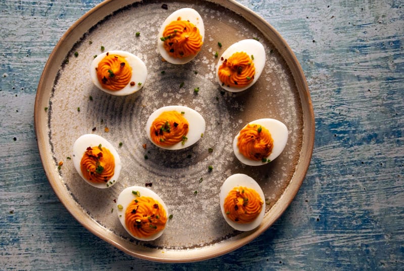 Sriracha Deviled Egg Appetizers-The Seasonal Junkie