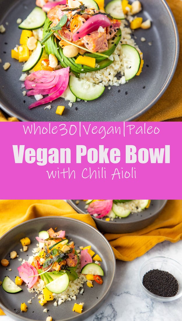Vegan Poke Bowl with Chili Aioli-The Seasonal Junkie