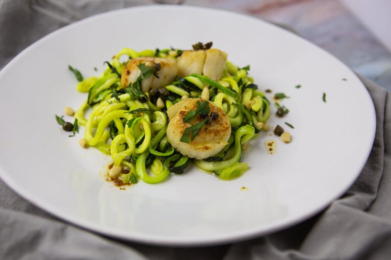 Brown Butter Scallops with Roasted Zoodles