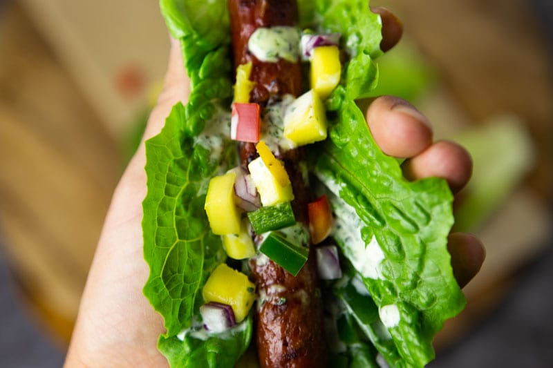 Paleo Hot Dogs with Cilantro Aioli- The Seasonal Junkie