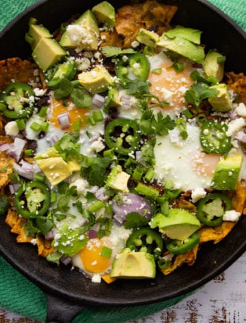 Chilaquiles in Cast Iron Skillet