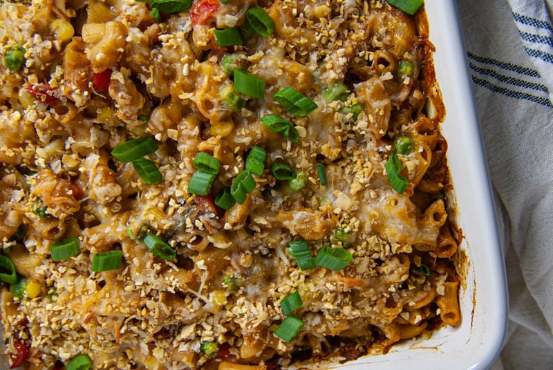 Close up of Tuna Noodle Casserole