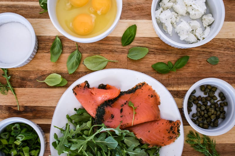 Ingredients for Smoked Salmon Omelette