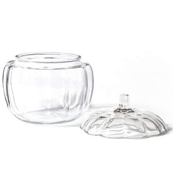 Glass Pumpkin Candy Jar that is perfect for November Decorations