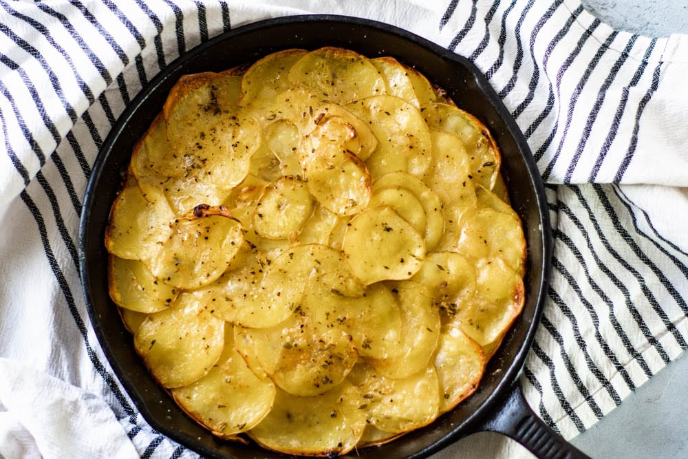 Overhead shot of Dairy Free Scalloped Potatoes