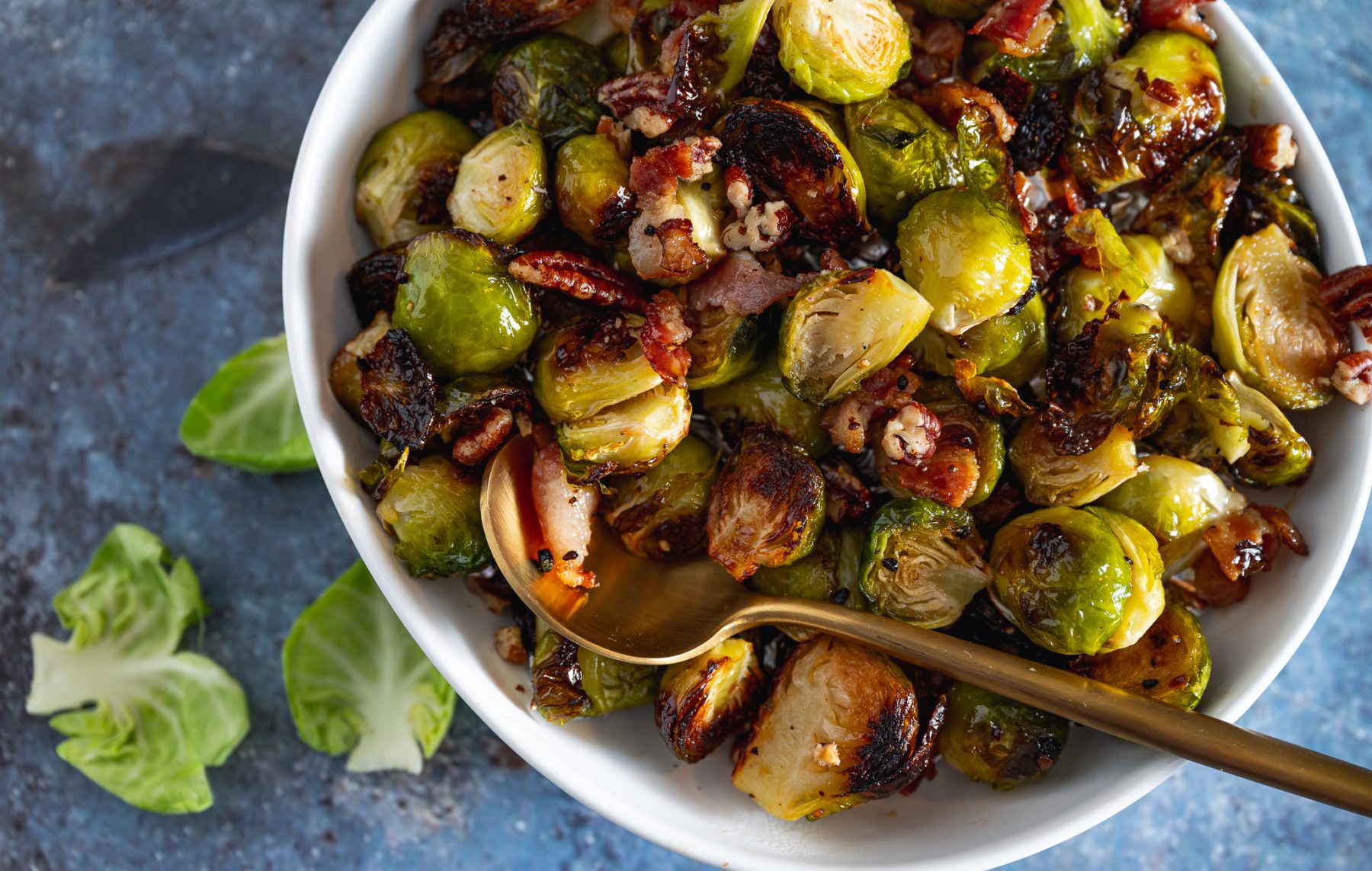 Maple Glazed Bacon and Brussels - The Seasonal Junkie