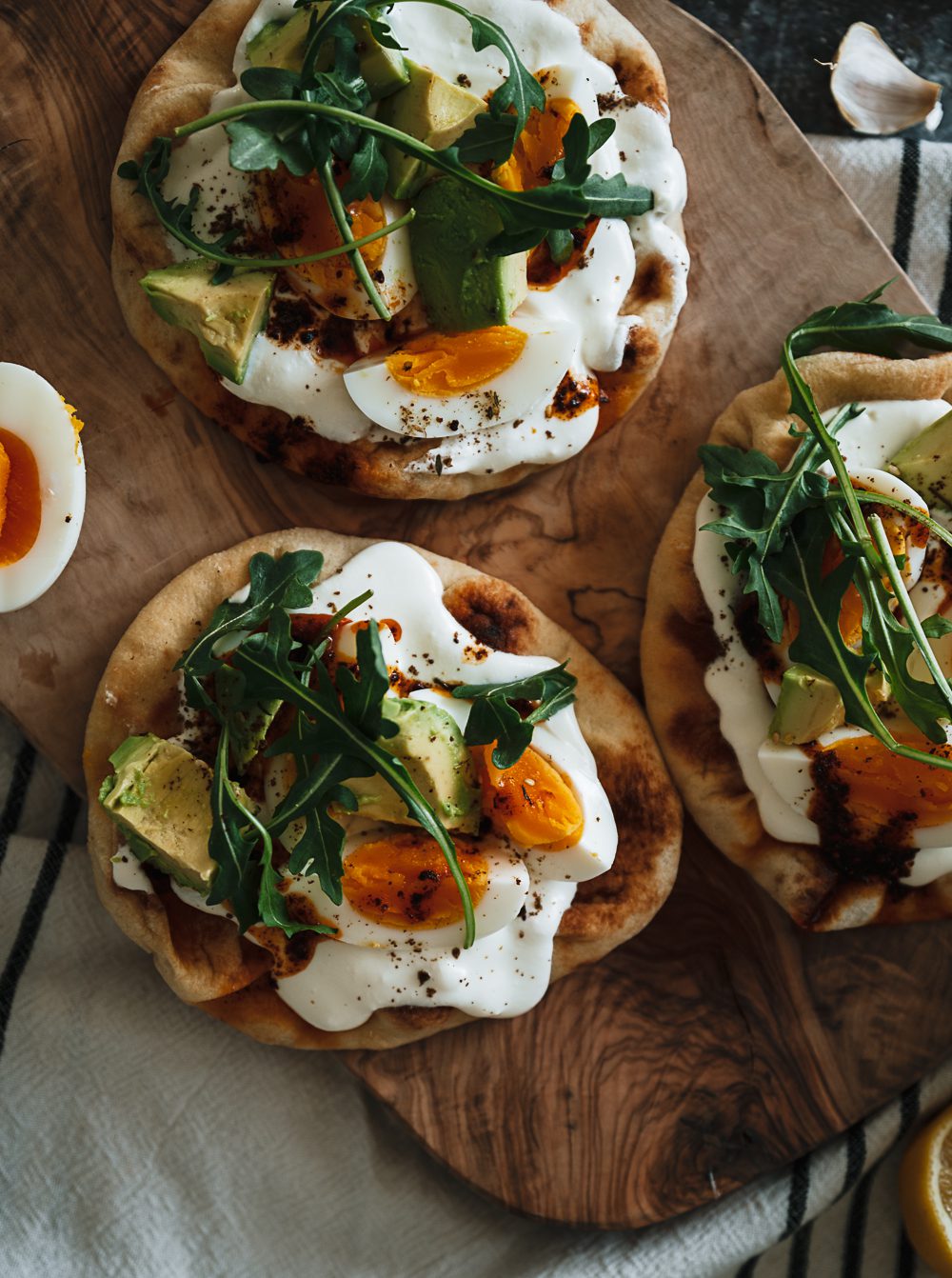 Greek Jammy Egg Flatbread- The Seasonal Junkie