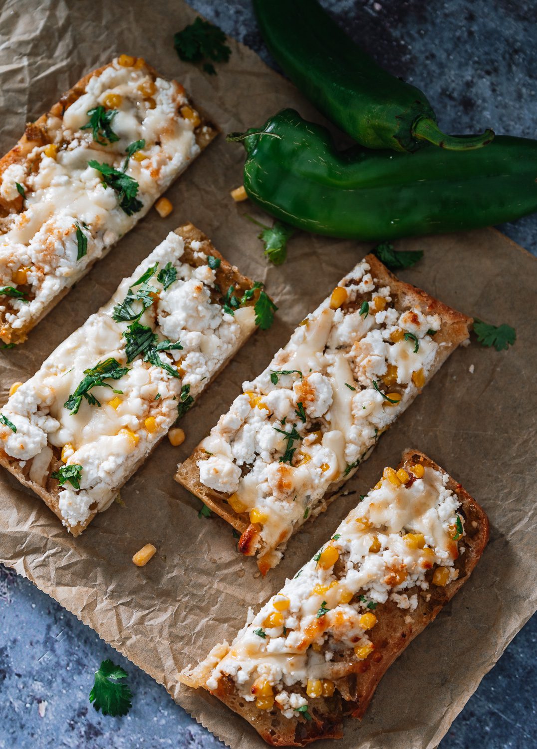 Hatch Chile and Corn Cheesy Garlic Bread Recipe - The Seasonal junkie